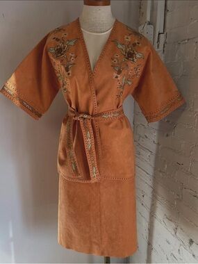 1970s Microsuede Jacket and Skirt Set